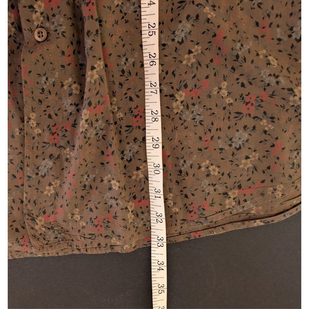 Ermenegildo ZegnaSport Men's XL Brown Cotton Floral Button Front Shirt - Picture 6 of 6
